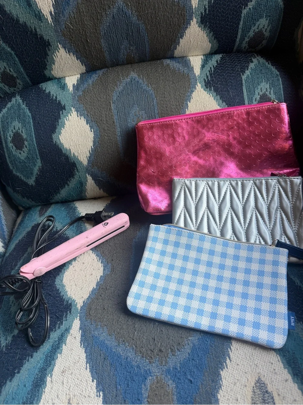 Pink mini straightener and makeup bags - Women Accessories